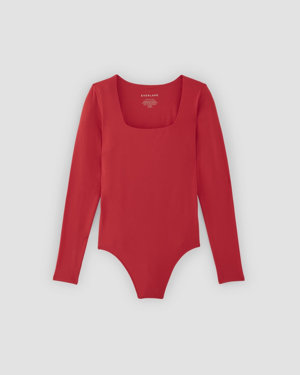 The Long-Sleeve Supima® Square-Neck Bodysuit in Goji Berry — alternate view