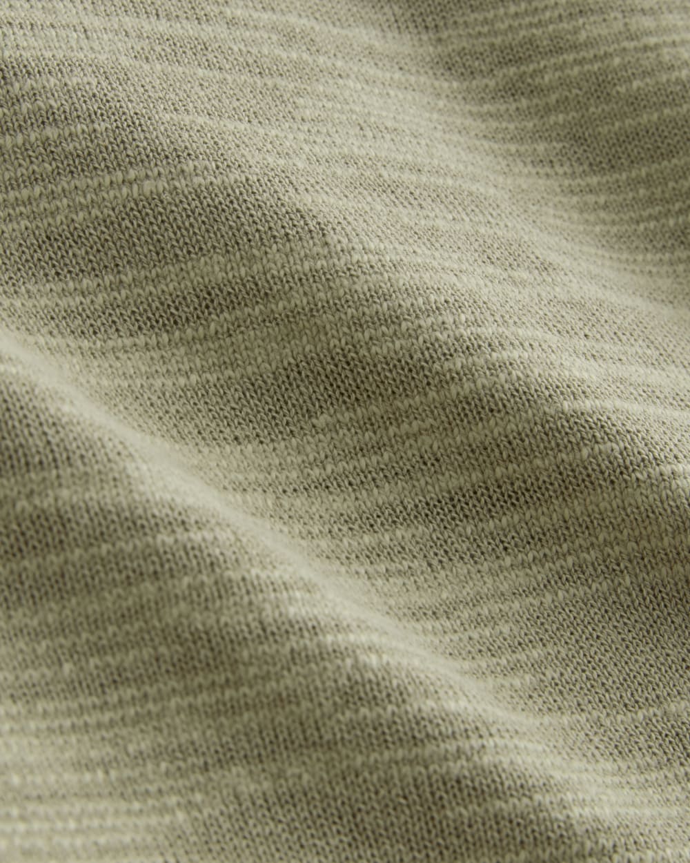 The Slouch Sweater in Cotton Linen in Eucalyptus — detail view