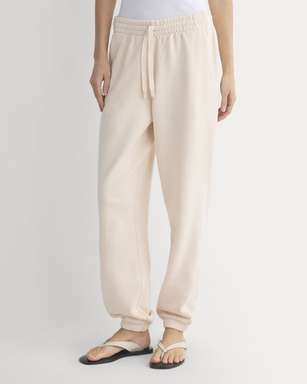 Lightweight Terry Jogger in Parchment — detail view