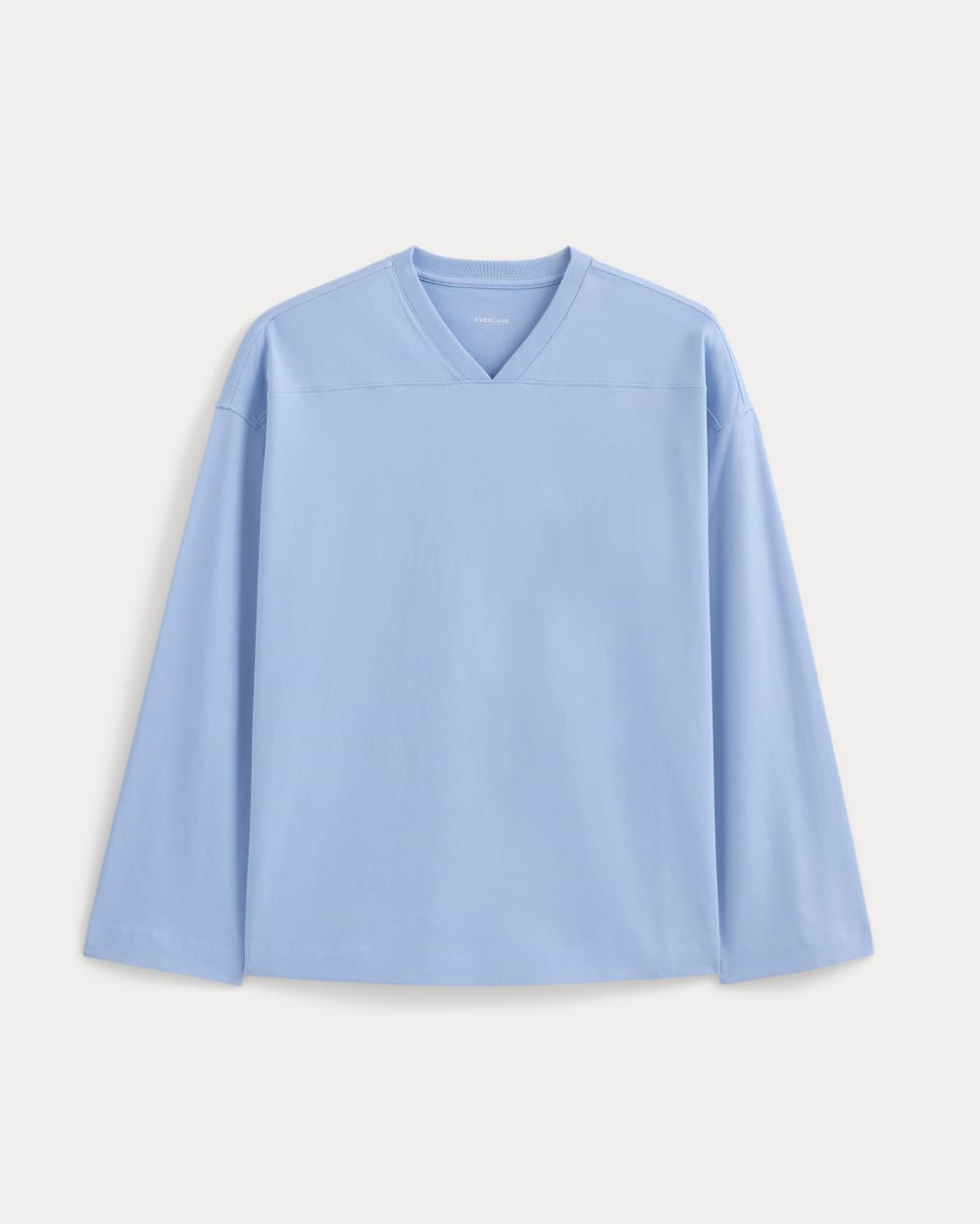 Retro V-Neck Jersey in Open Air Blue — alternate view