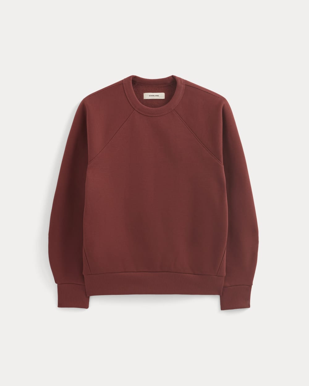 Luxe Fleece Raglan Crewneck in Merlot — alternate view
