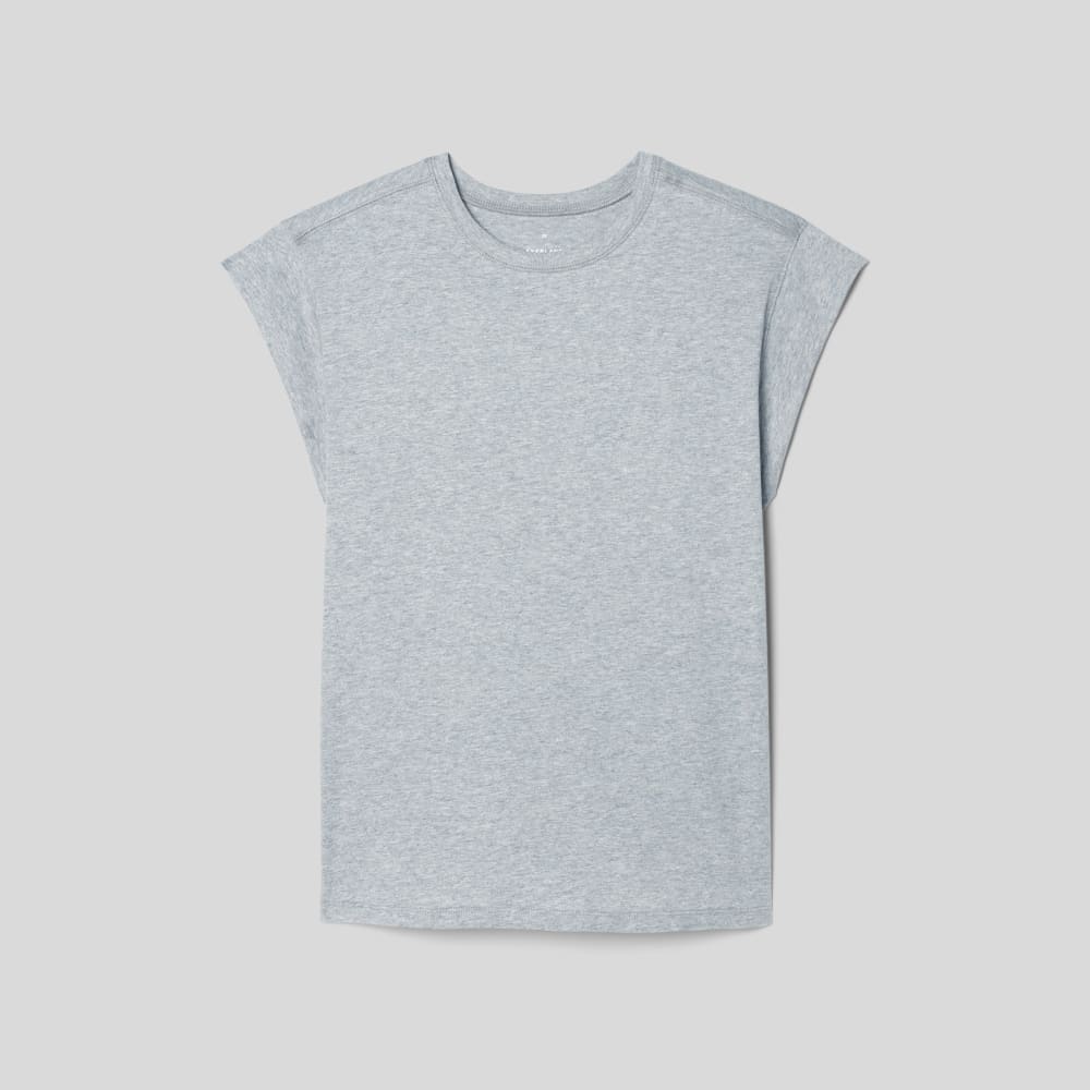 The Muscle Tee in Essential Cotton in Heather Grey — alternate view