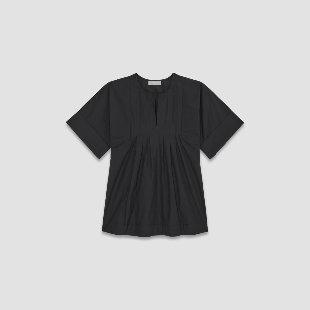 The Poplin Tunic in Black — alternate view