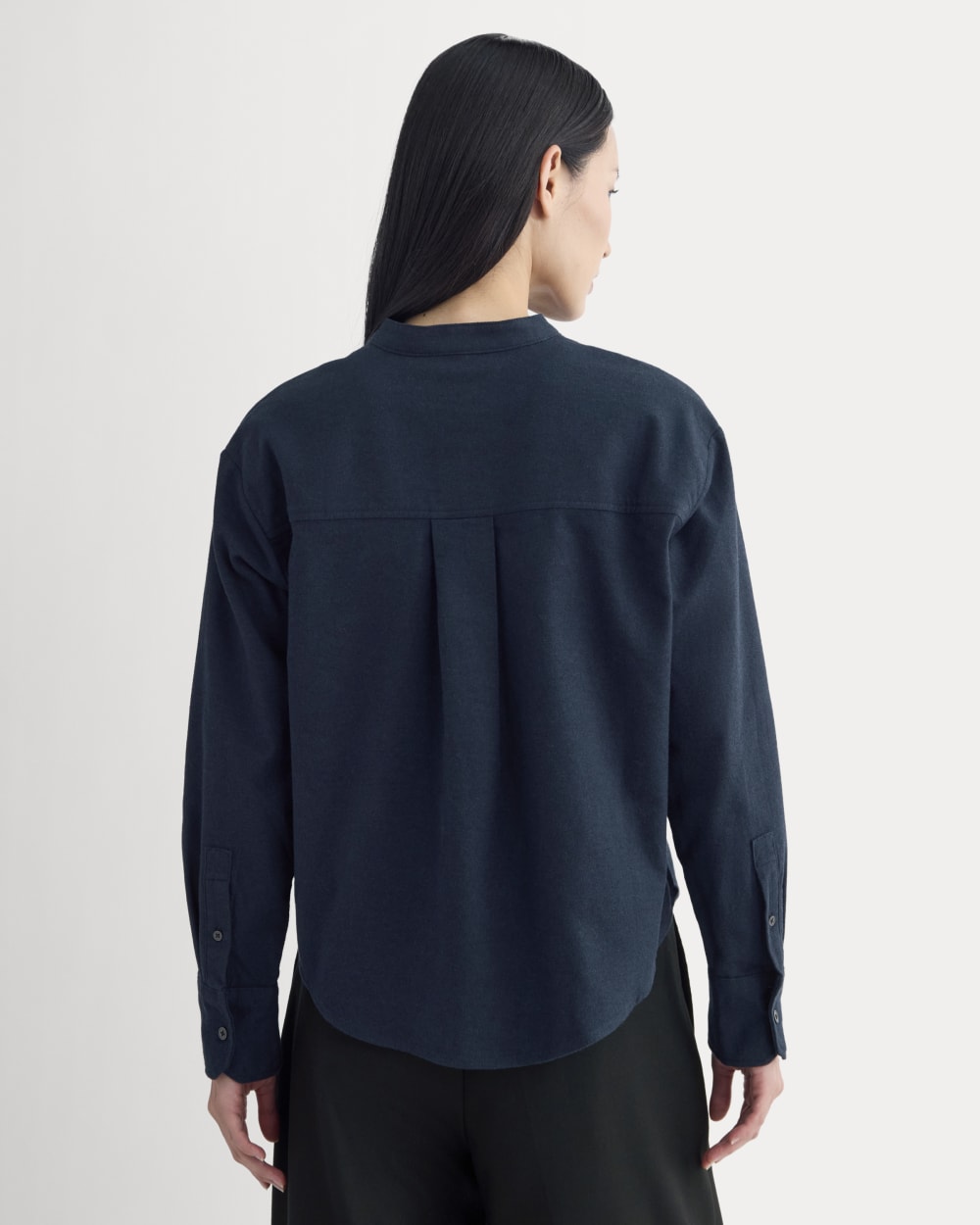 Flannel Shirt in Navy — detail view