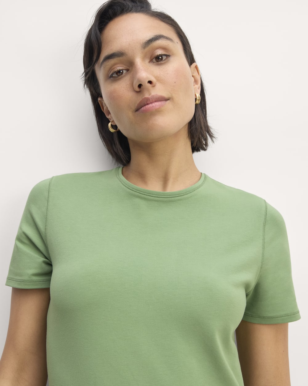 The Form Dress in Jade Green — detail view