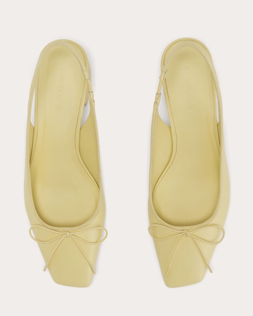 The Ballet Slingback Heel in Straw — detail view