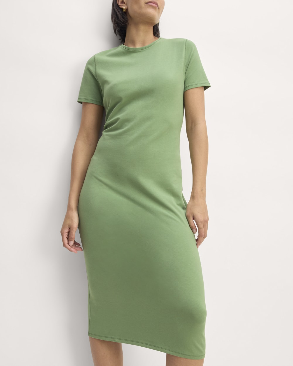 The Form Dress in Jade Green — detail view