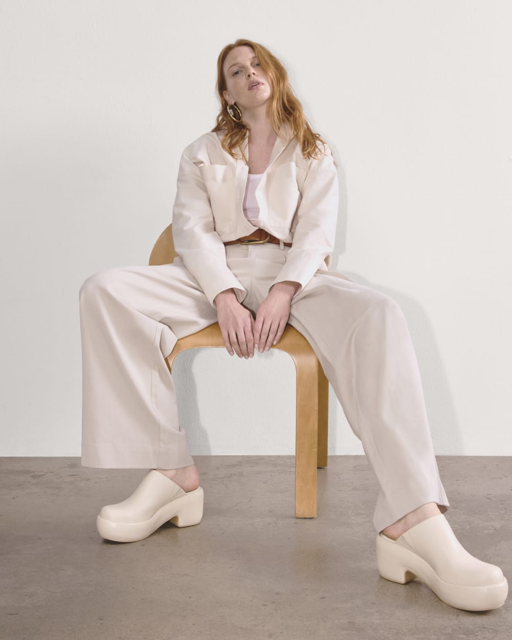 The Boxy Oxford in Whisper Pink — detail view