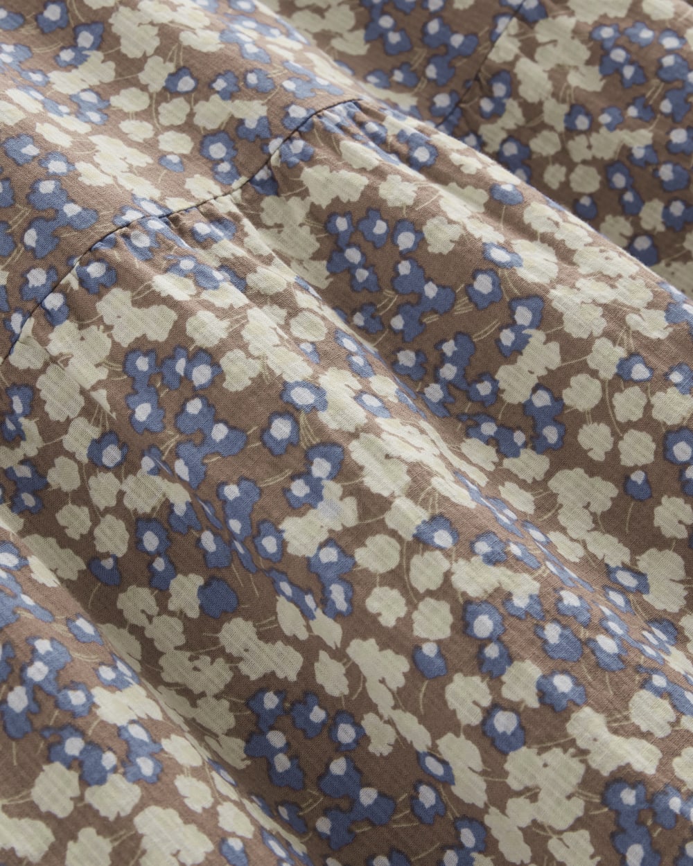The Gauze Tiered Dress in Mocha Floral — detail view