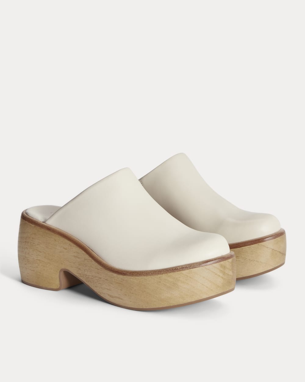 The Wooden Puffa Clog in Canvas — detail view