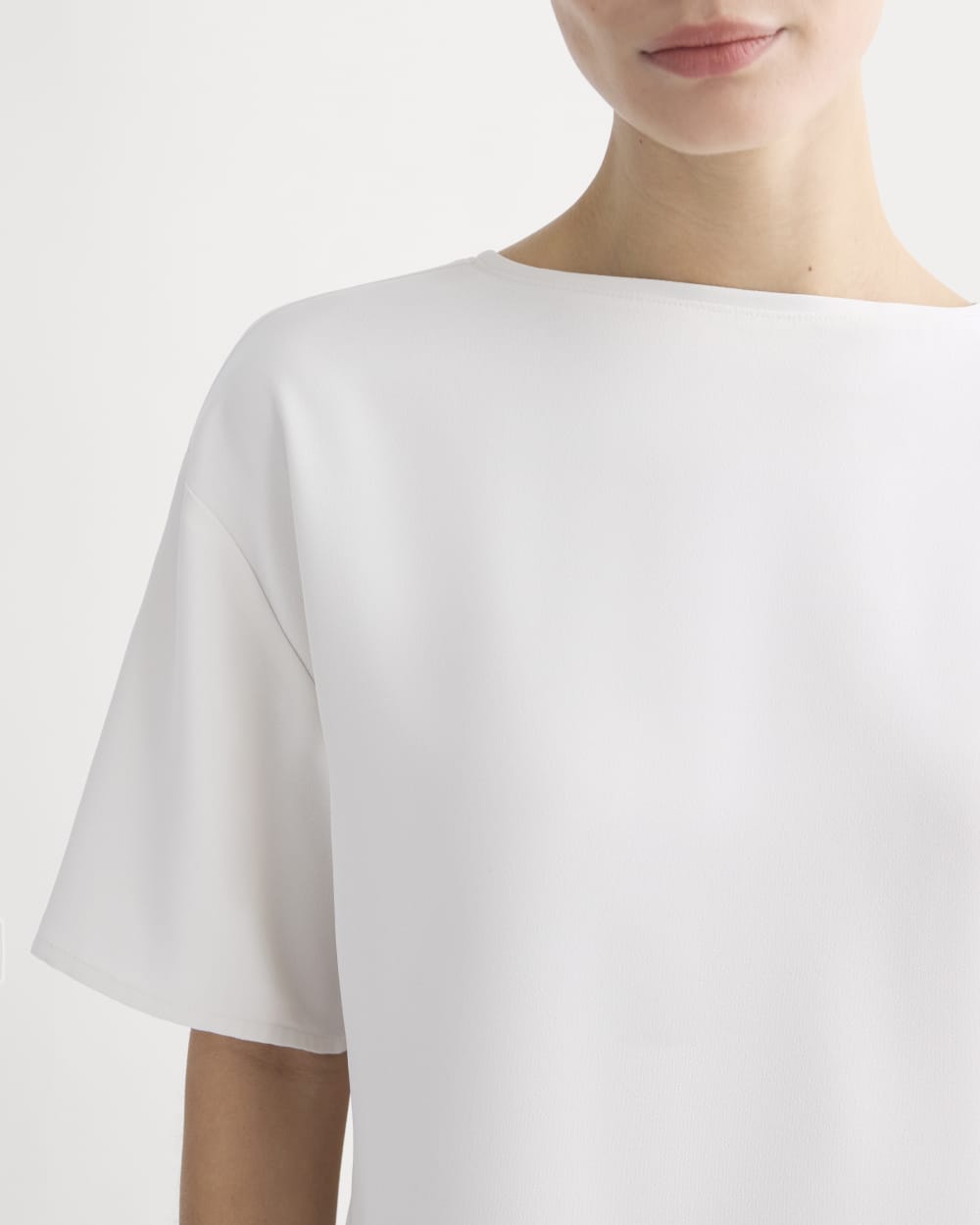 Drapey Crepe Top in Birch — detail view