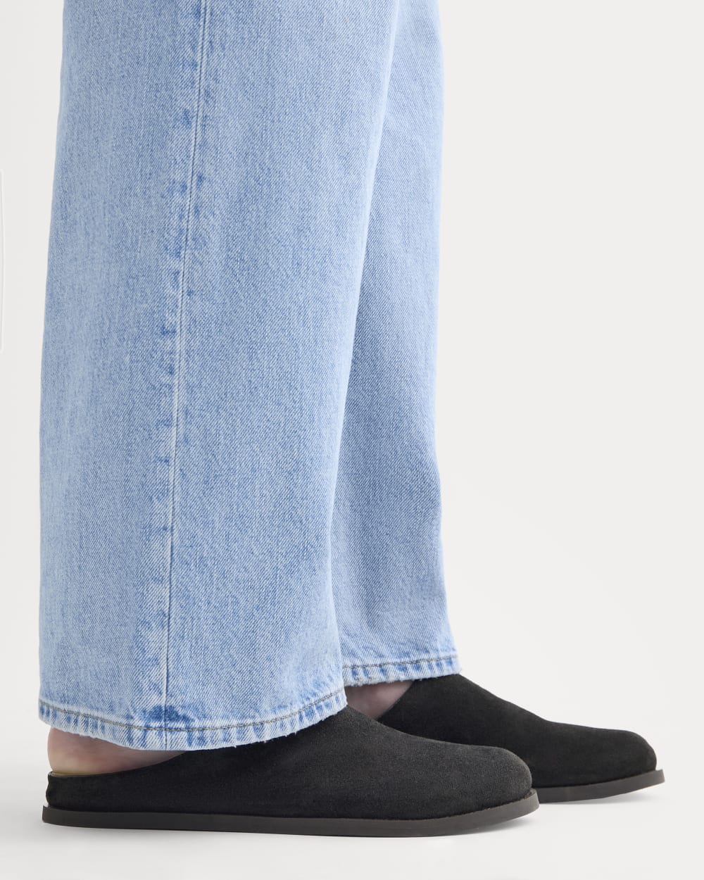 Suede Clog in Black Suede — detail view