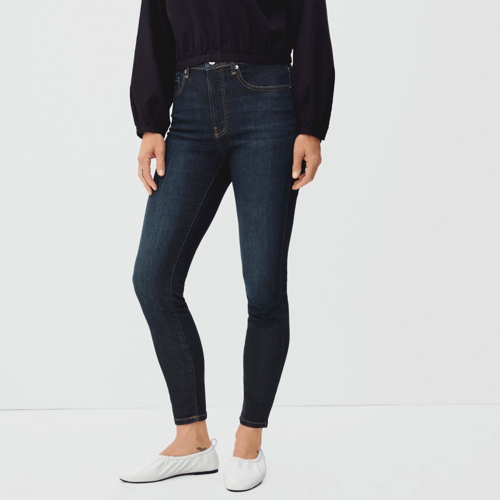 The Authentic Stretch High-Rise Skinny in Deep Indigo — alternate view