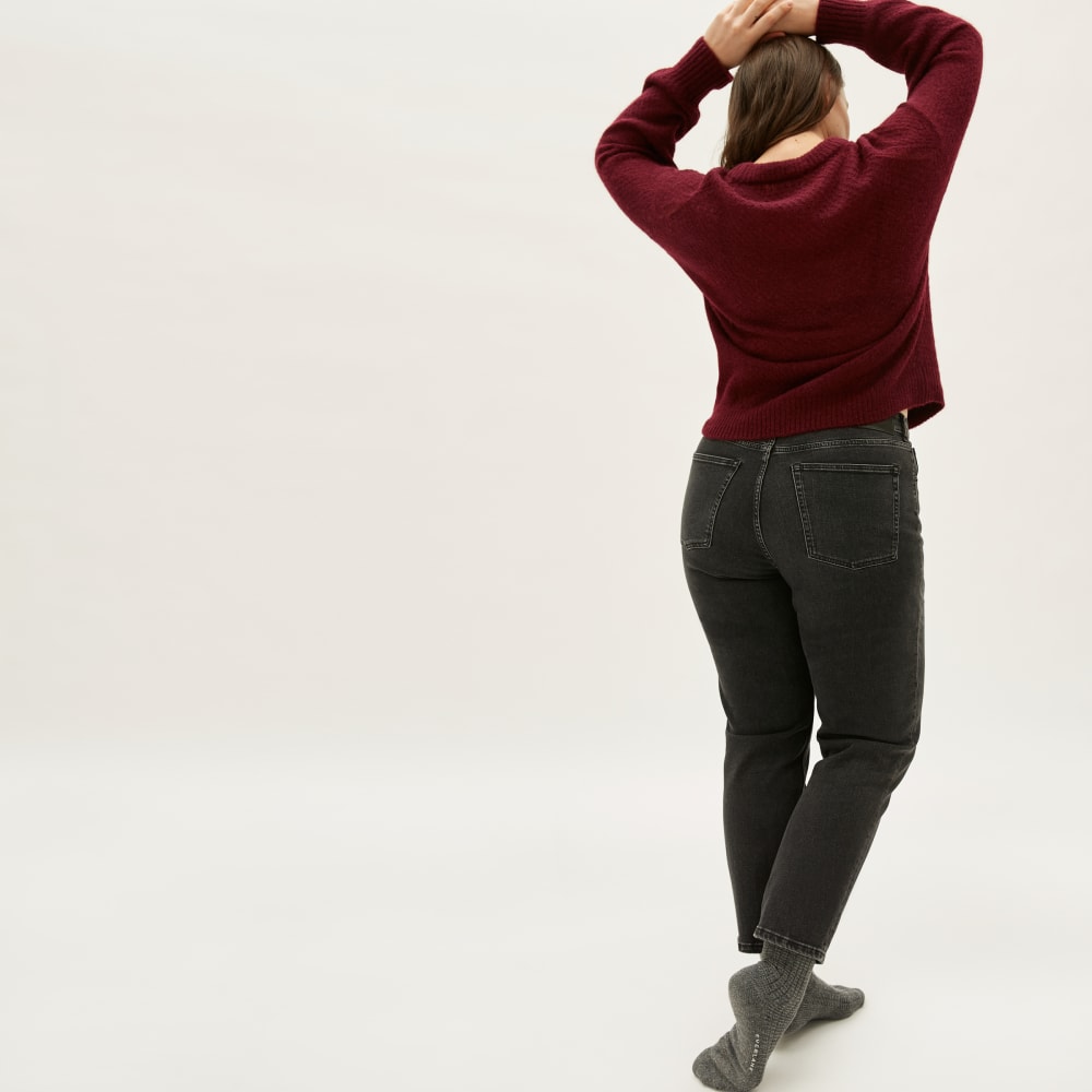 The Cocoon Crew in Alpaca in Oxblood — detail view