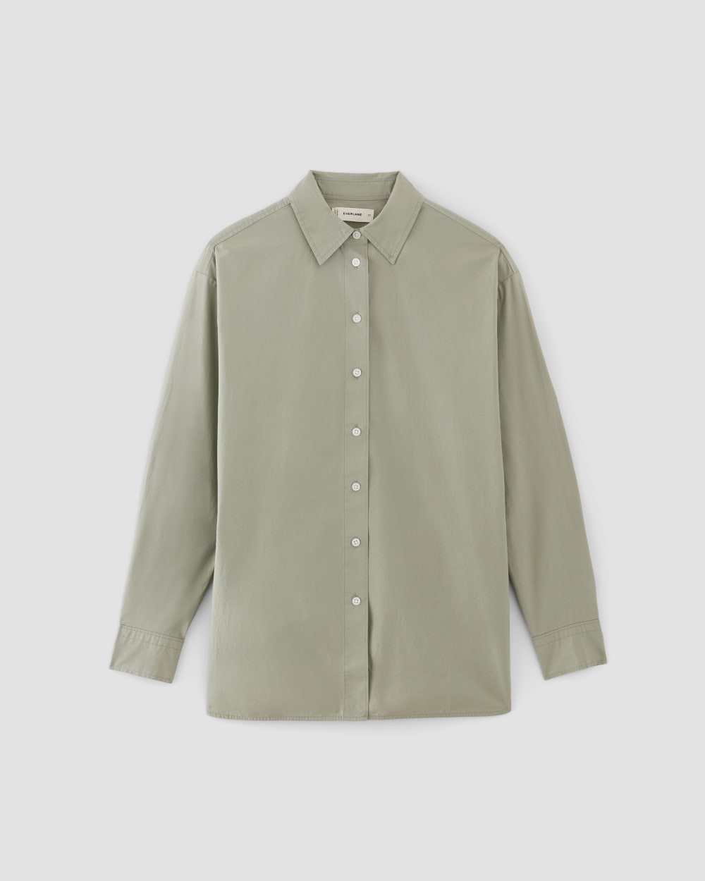 The Supima® Cotton Boyfriend Shirt in Sage Green — alternate view