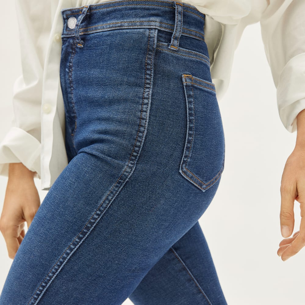 The Way-High® Clean Front Skinny Jean in Vintage Blue — detail view
