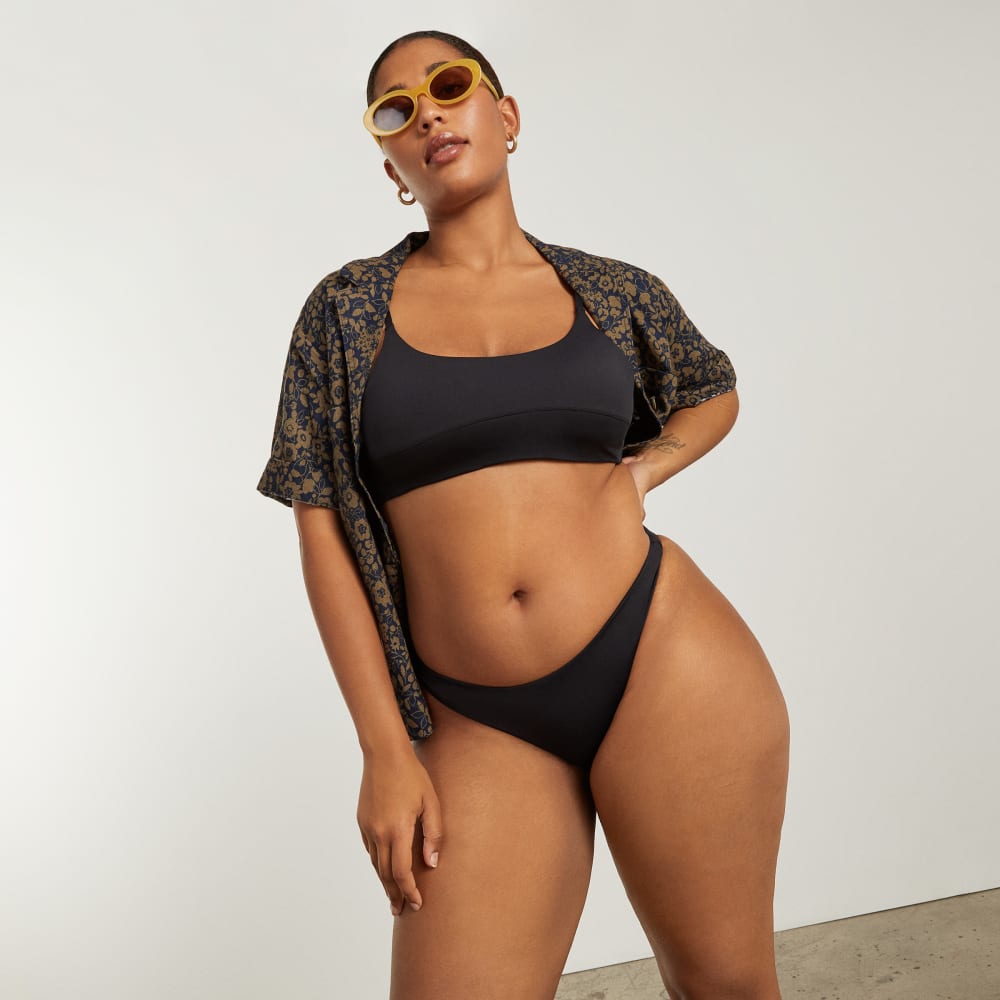 The Thigh-High Bikini Bottom in Black — detail view