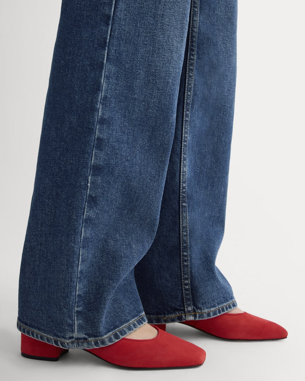 The Ballet Pump in Classic Red Suede — detail view