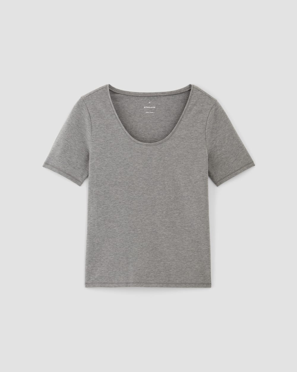 The Form Scoop-Neck Tee in Mid Heather Grey — alternate view