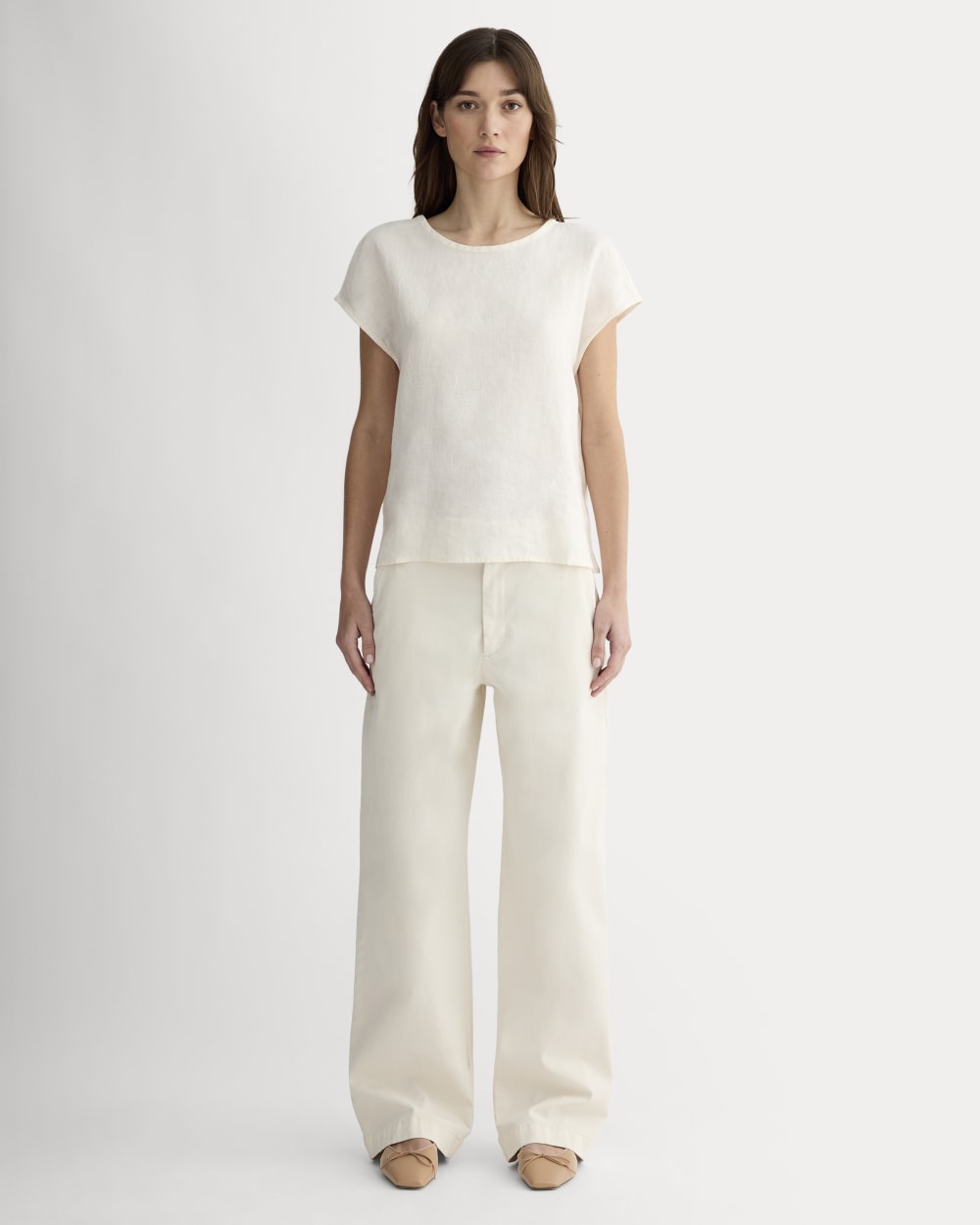 The Muscle Top in Linen in Bone — detail view