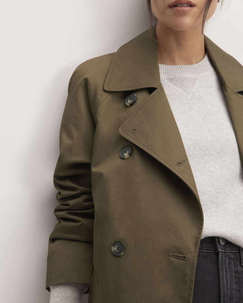 The Trench Coat in Beech — detail view
