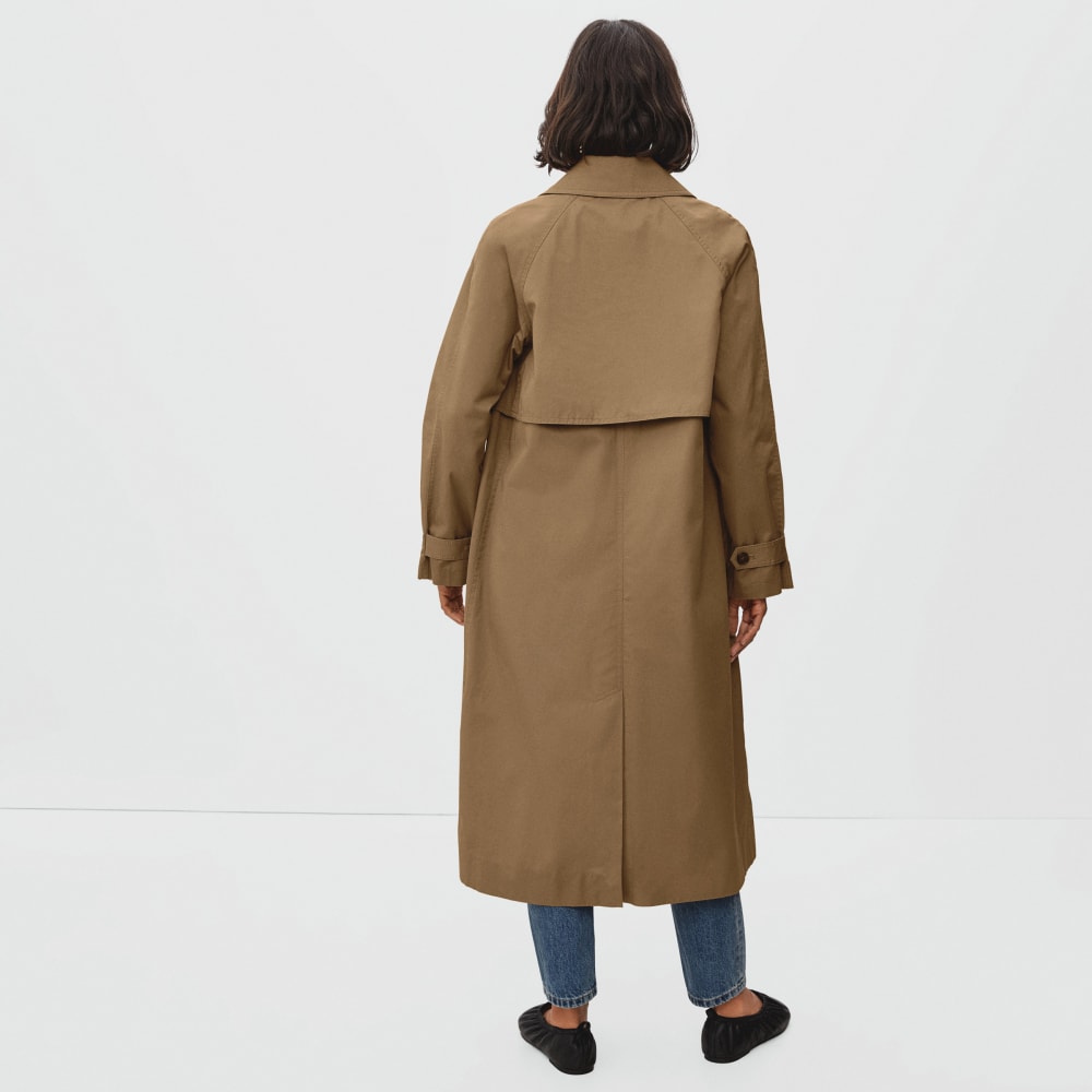 The Long Mac Coat in Toasted Coconut — detail view