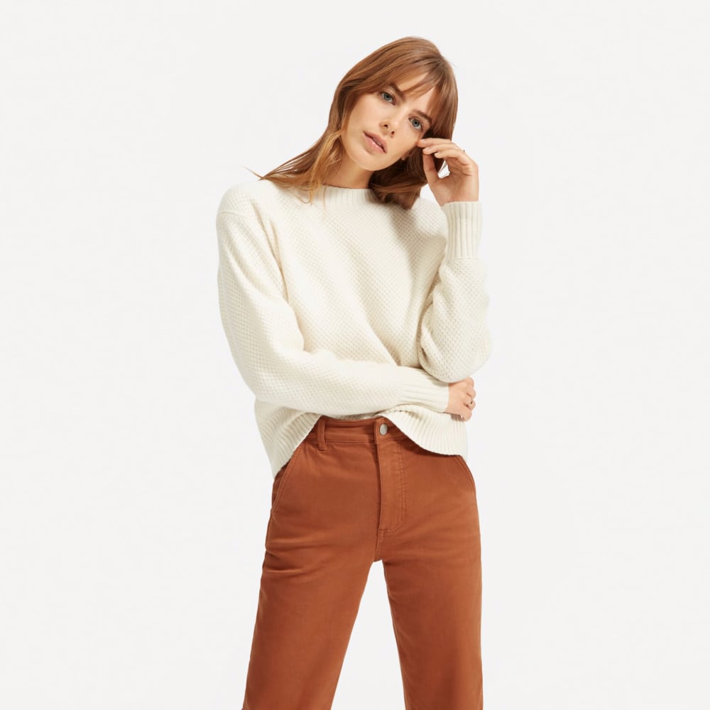 The Straight-Leg Crop in Cocoa Brown — detail view