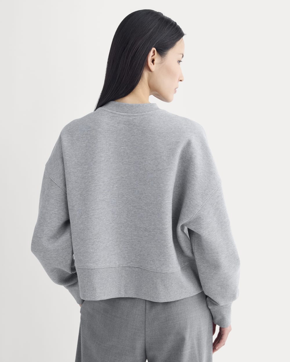 Luxe Fleece Sweatshirt in Vintage Heather Grey — detail view