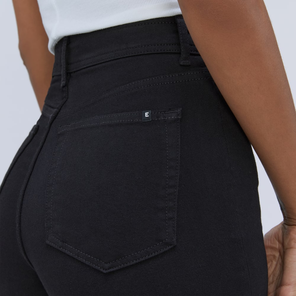 The Way-High® Skinny Split Hem Jean in Black — detail view