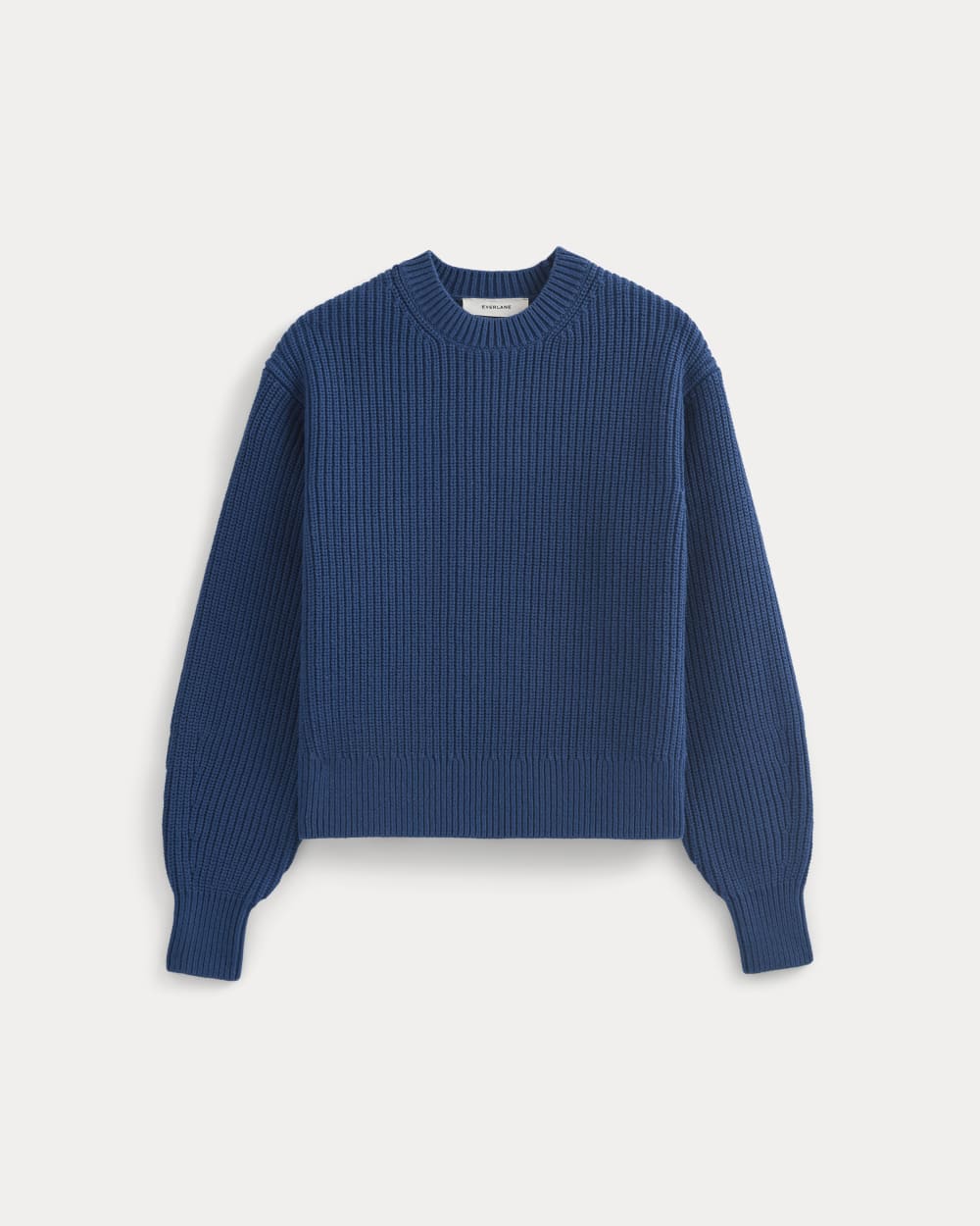 Cropped Ribbed Crew in Everyday Cotton in Estate Blue — alternate view