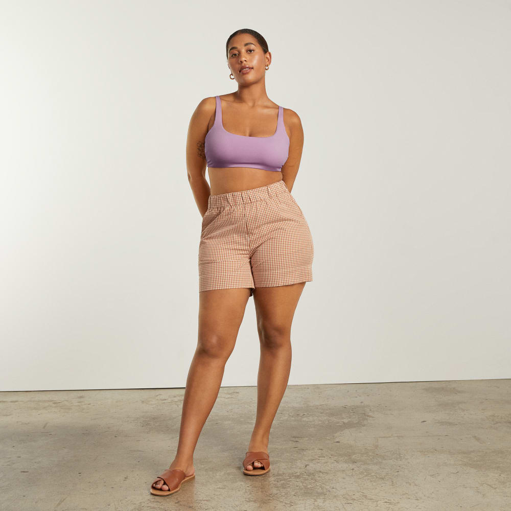 The Square-Neck Bikini Top in Lilac — detail view