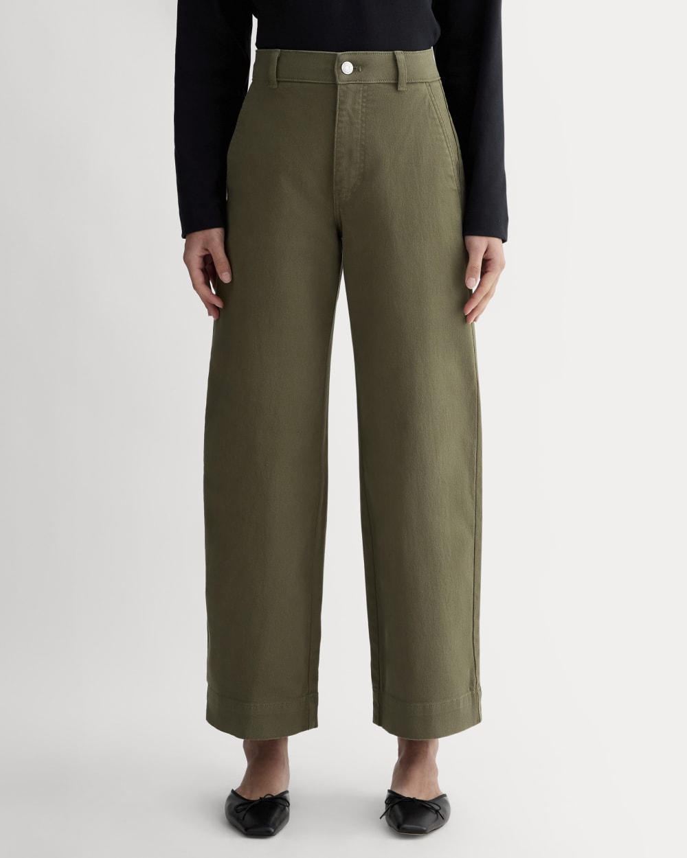 The Utility Wide-Leg Pant in Kalamata — detail view