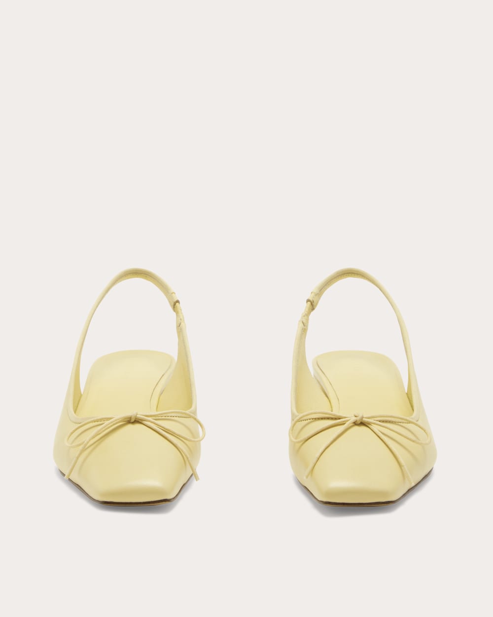 The Ballet Slingback Heel in Straw — detail view