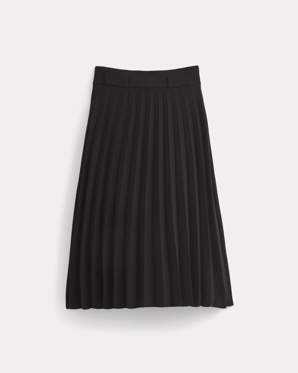 Pleated Crepe Midi Skirt in Black — alternate view