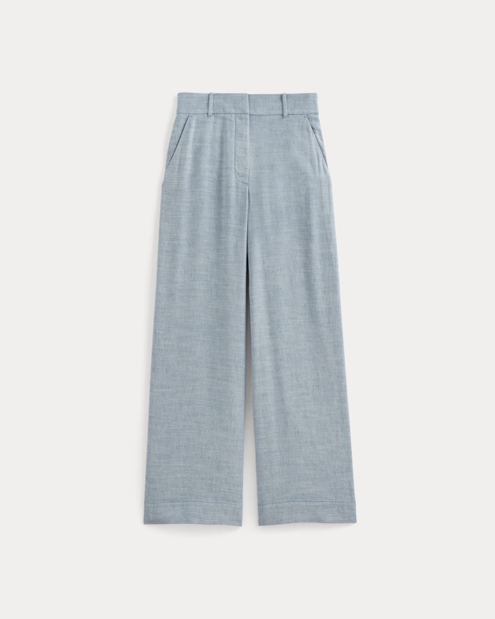 The Wide-Leg Pant in Stretch Linen in Chambray — alternate view