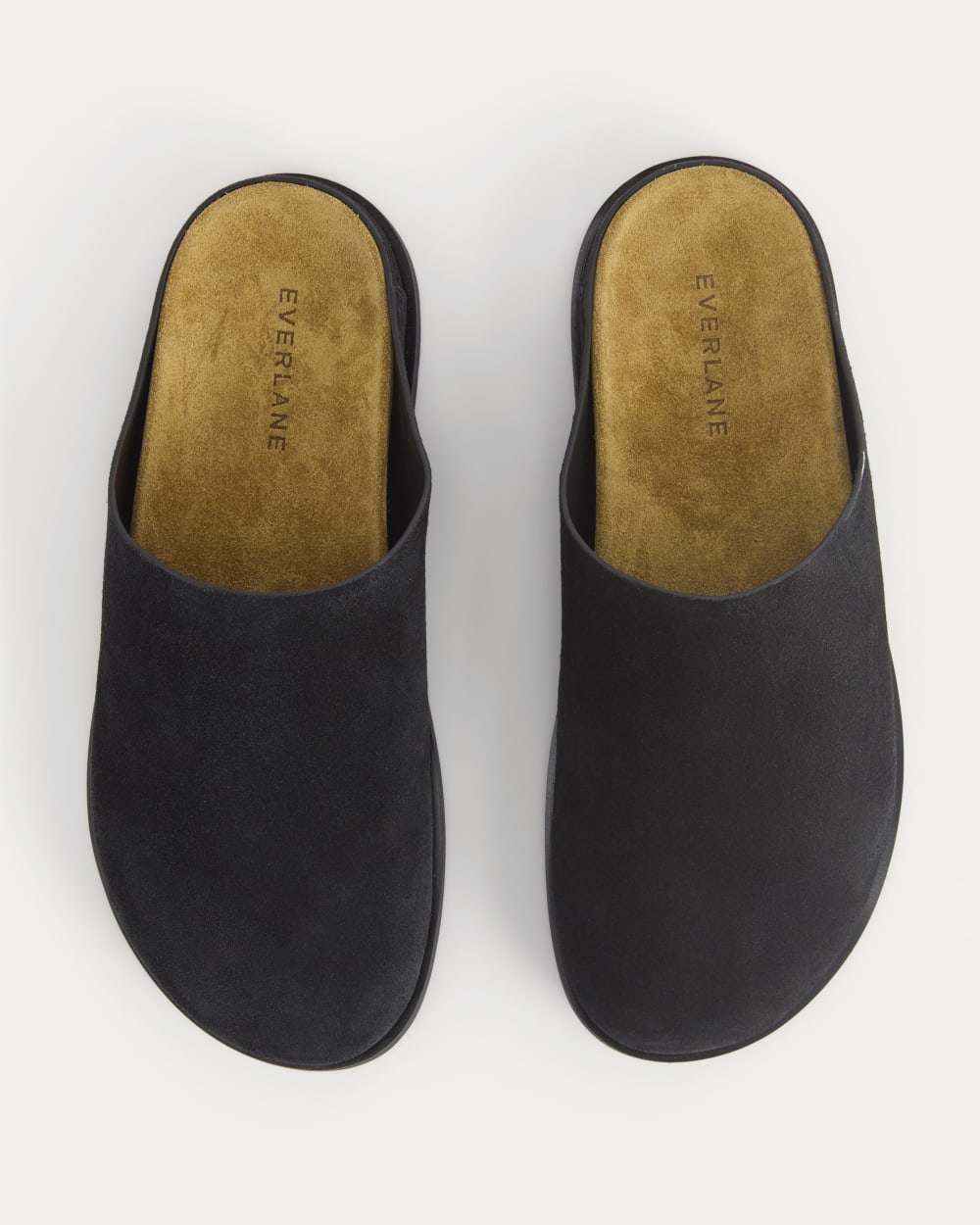 Suede Clog in Black Suede — detail view