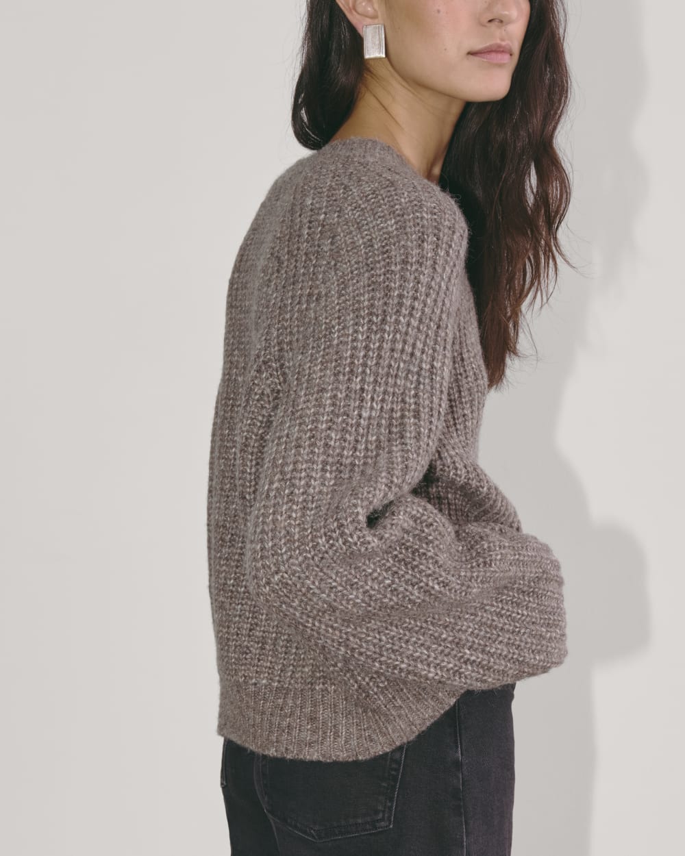 The Fisherman Crew in Cloud in Taupe Melange — detail view