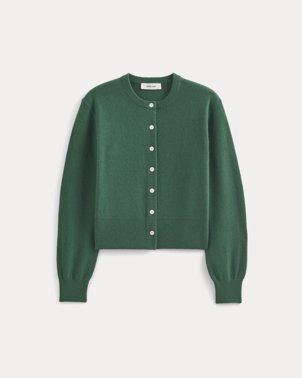 Cashmere Cropped Cardigan in Hunter Green — alternate view