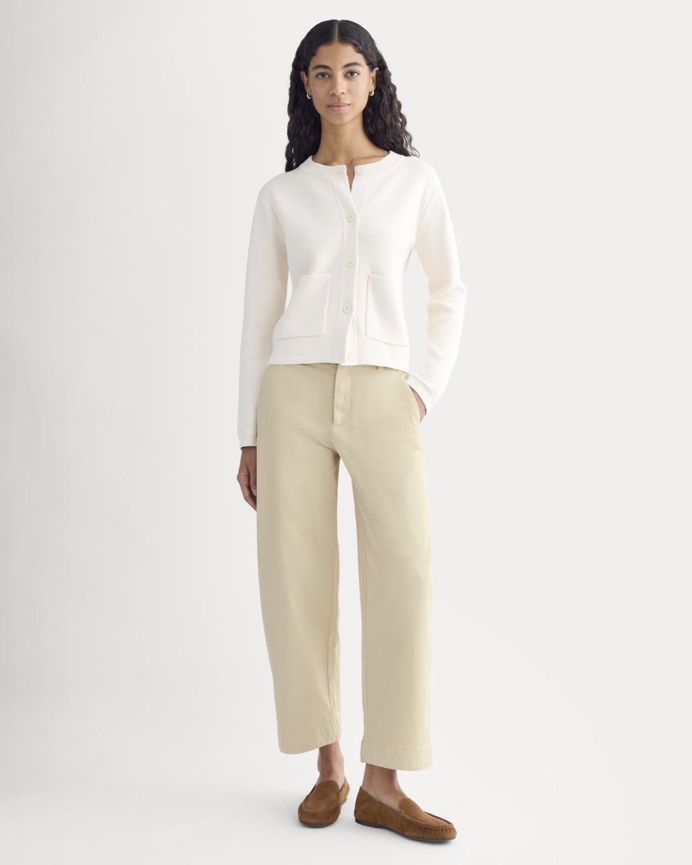 Cotton Twill Chino in Peyote — front view