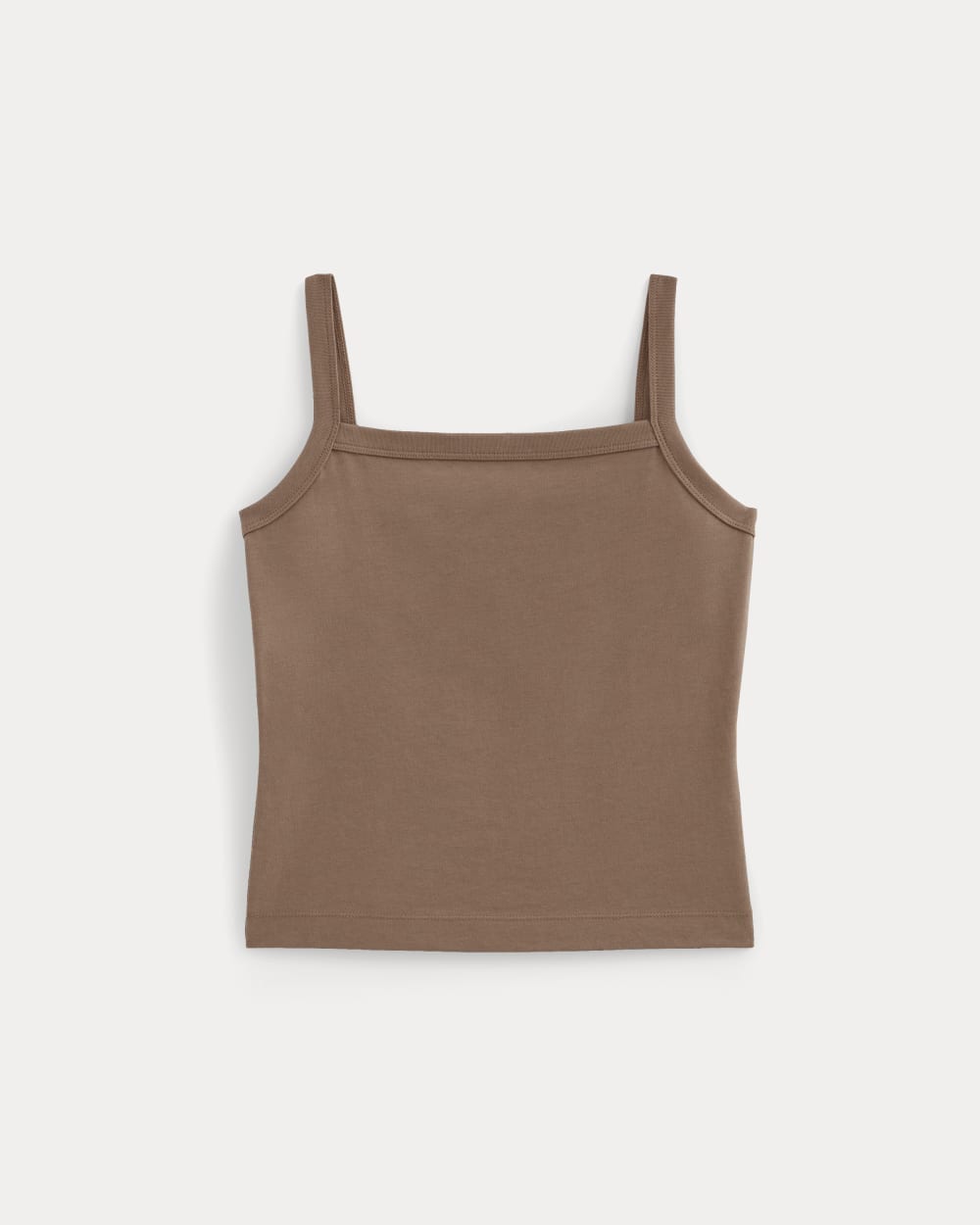 The Essential Square-Neck Tank in Mocha — alternate view