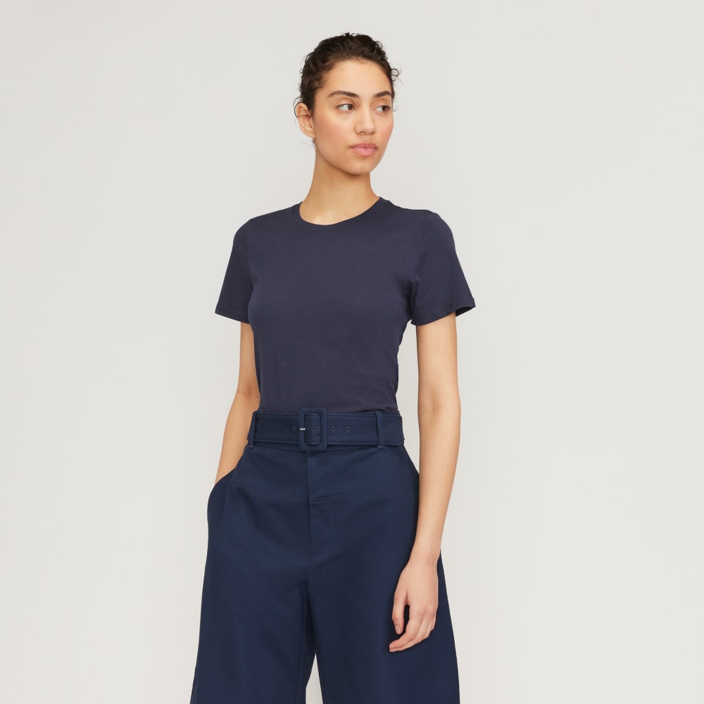 The Organic Cotton Crew Tee in Navy — front view