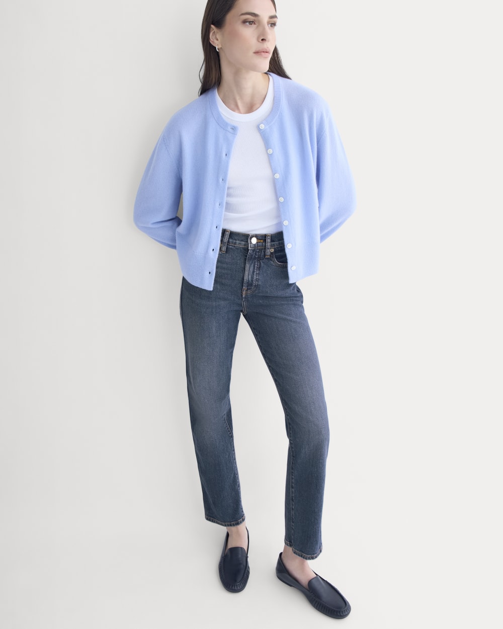 High-Rise Cigarette Jean in Light Vintage Indigo — front view