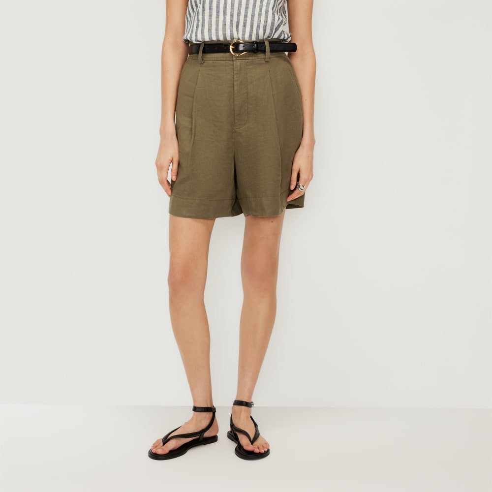 The Linen Way-High® Drape Short in Kalamata — front view