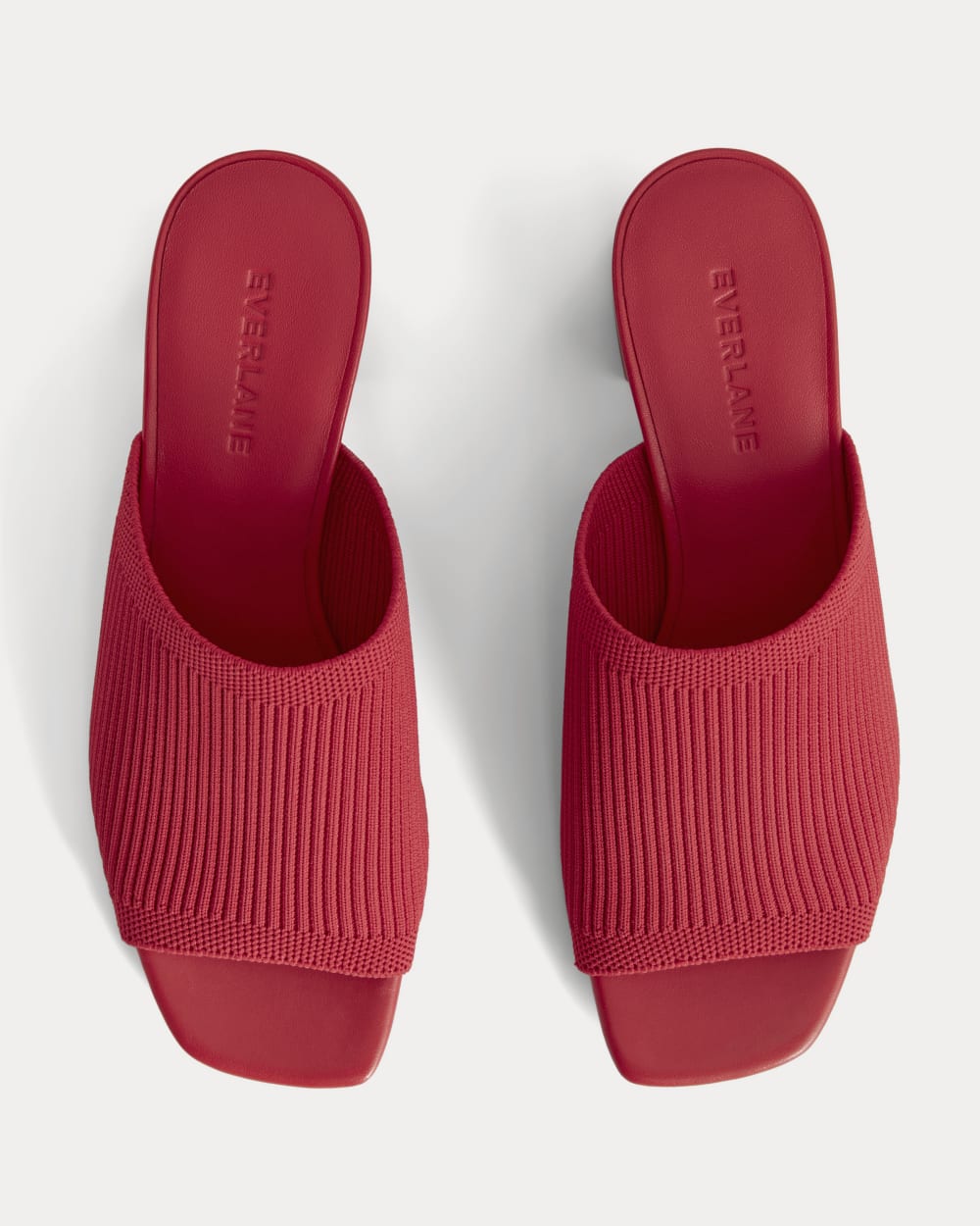 The Glove Mule in ReKnit in Classic Red — detail view