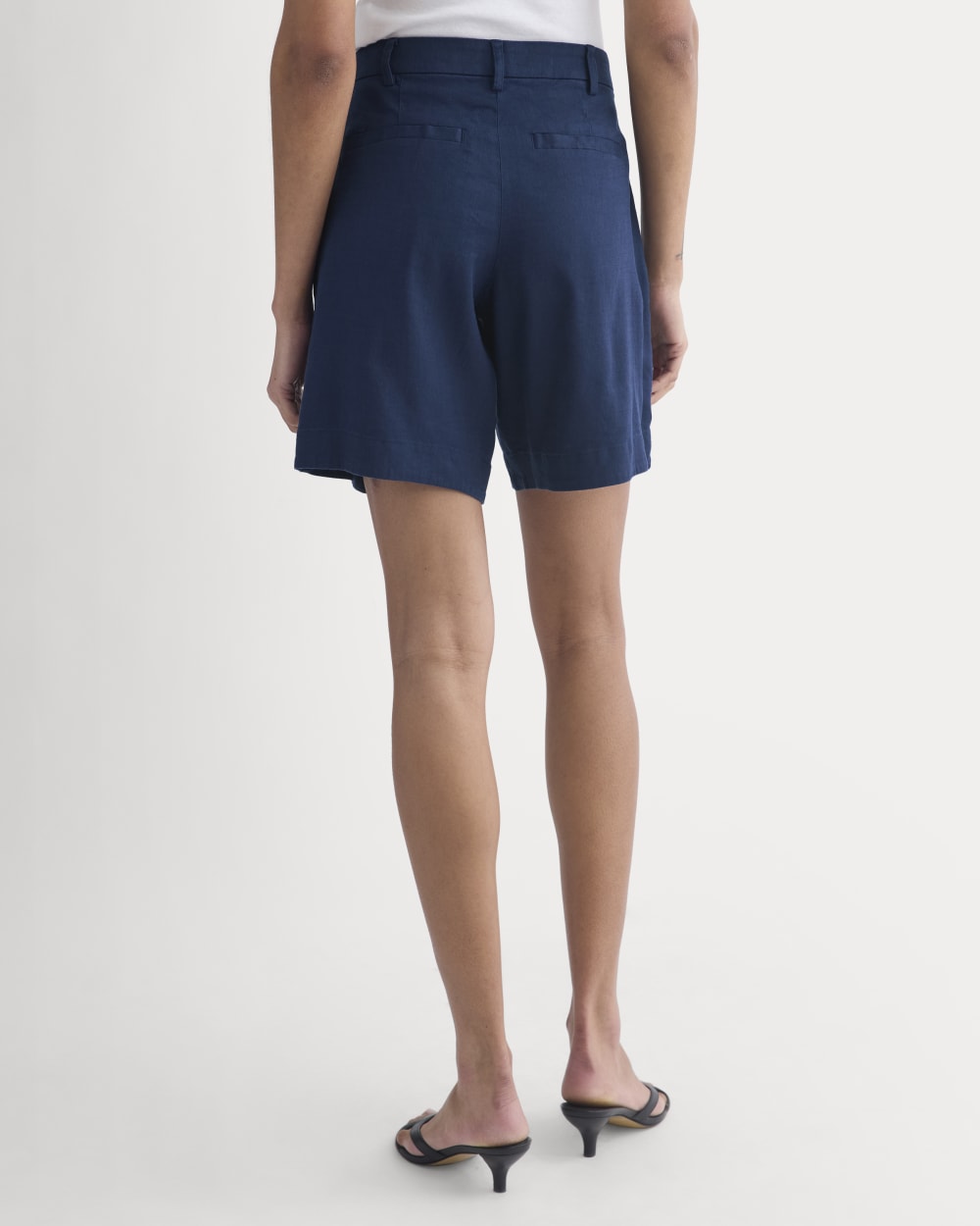 Tailored A-Line Short in Navy — detail view