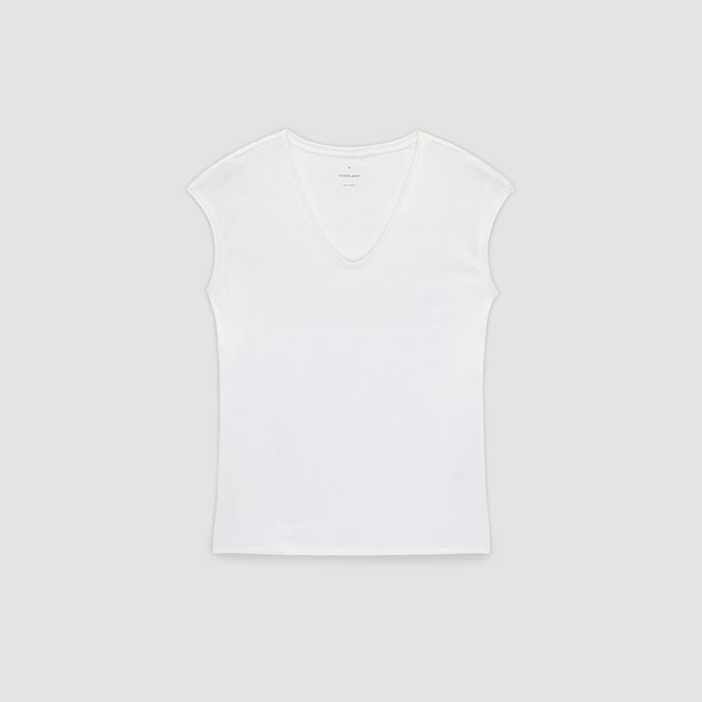 The Hemp Scoop-Neck Muscle Tee in White — alternate view