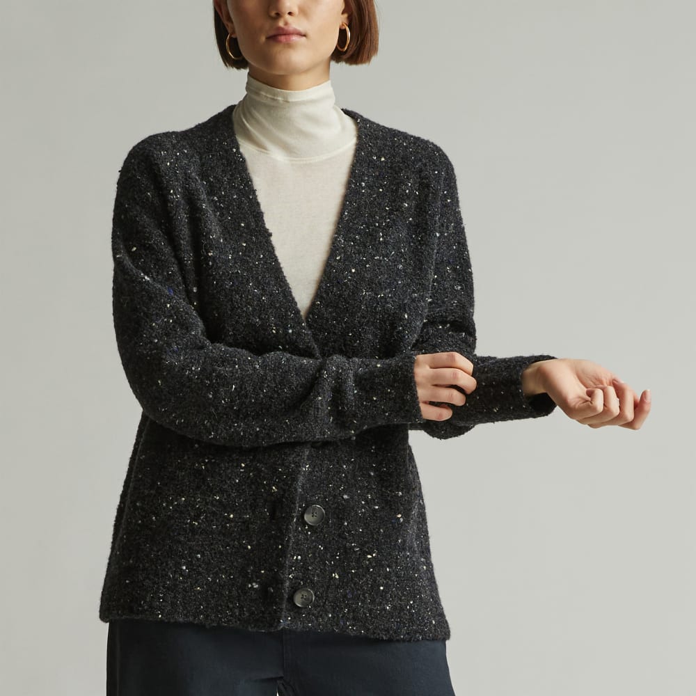 The Confetti Cardigan in Black Multi — detail view