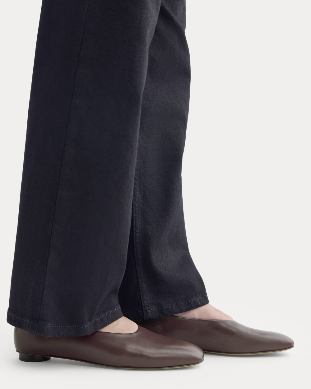 Gallery Square-Toe Flat in Burgundy — detail view