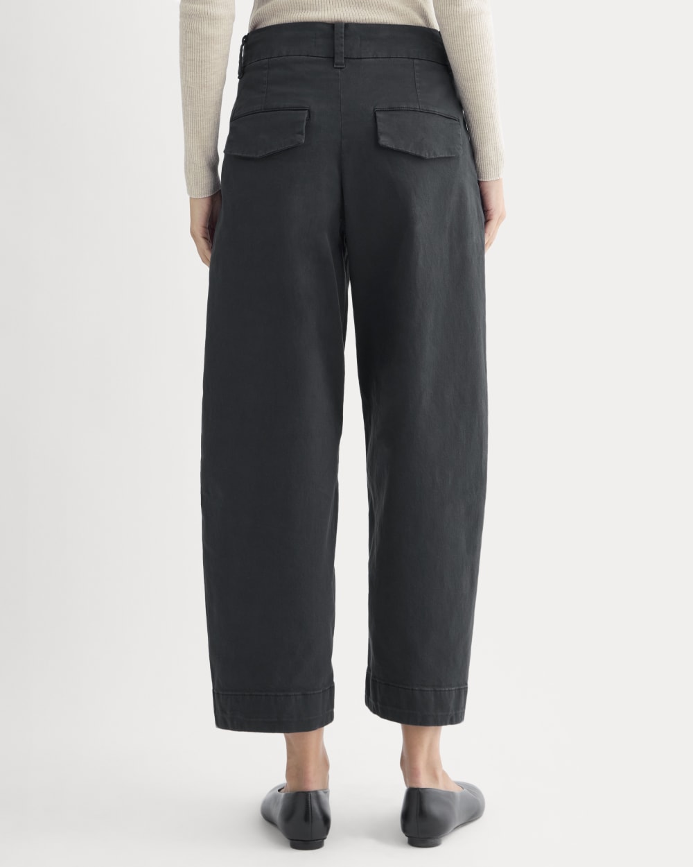 Cotton Twill Chino in Black — detail view