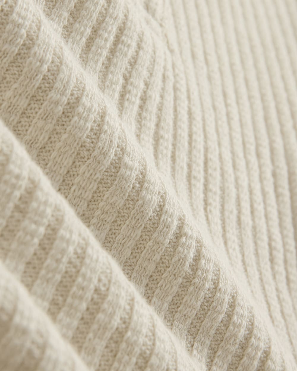 The Cozy Rib Henley in Bone — detail view